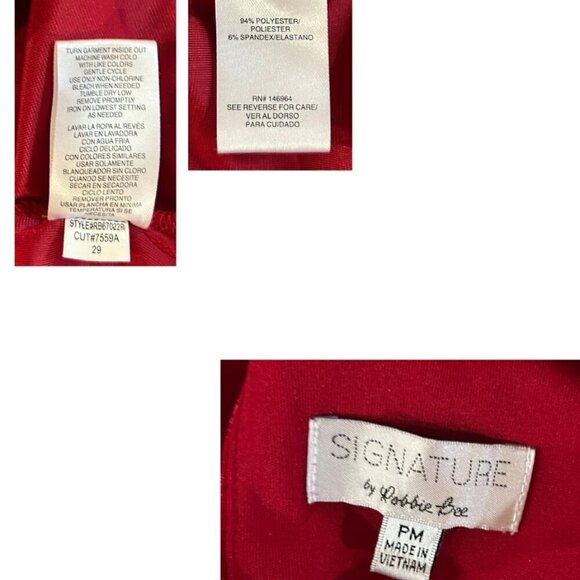 NWT SIGNATURE BY ROBBIE BEE Velvet Mini Fit & Flare Dress Size MP Red - Picture 3 of 5